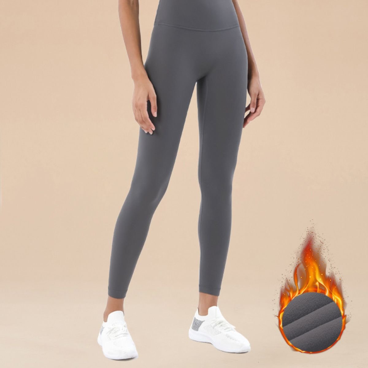 Autumn and winter fleece-lined high-waisted yoga pants women butt lifting thick thin velvet sports fitness pants - Image 4